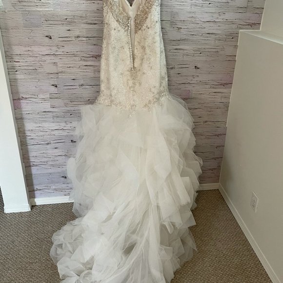 Stella York Beaded Mermaid Wedding Dress Size 12 - Picture 11 of 11